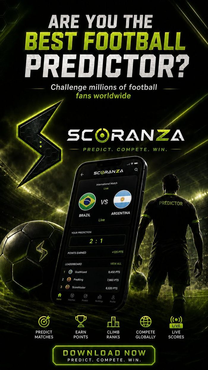 Scoranza app prediction screen showing Brazil vs Argentina match